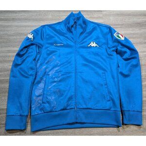 Kappa ITALIA Italy Women's Medium Full Zip Track Jacket Blue Graphic Logo